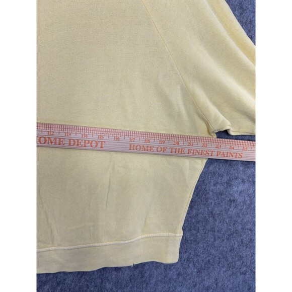 Marine Layer Distressed Sweatshirt Sweater Womens M Yellow Terry Cotton Crewneck - Picture 9 of 11